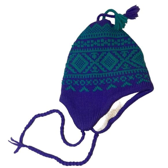 Vintage 80’s/90’s Smiley Nordic Beanie Wool Winter Hat. - Picture 4 of 7